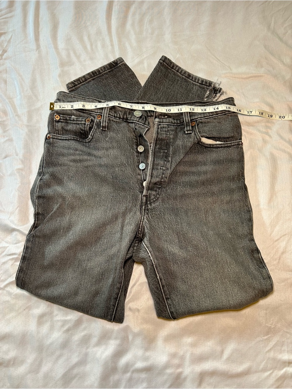 Vintage Classic 501 Levi's High-Rise Women's Skinny Jeans in Washed Gray